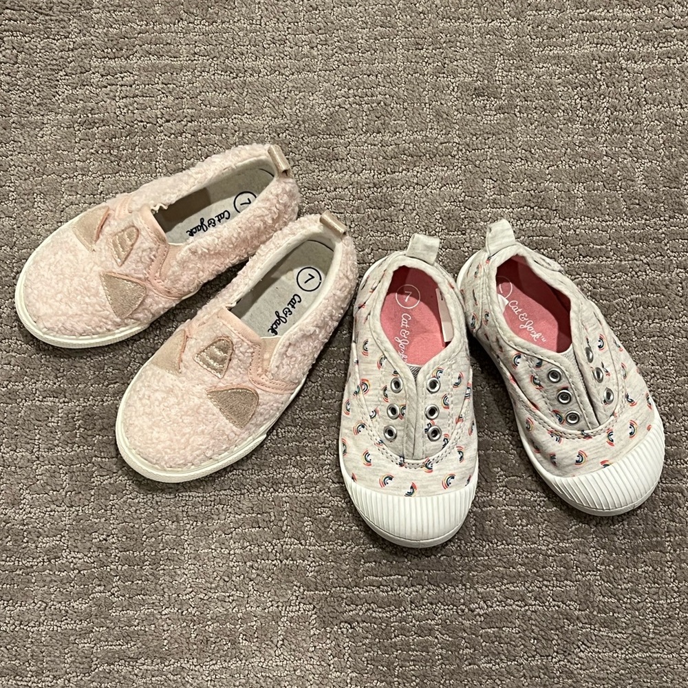 Bundle of Cat & Jack toddler girl shoes size 7